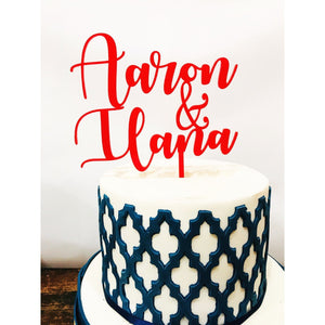 Personalised Wedding Cake Topper - Aston Blue