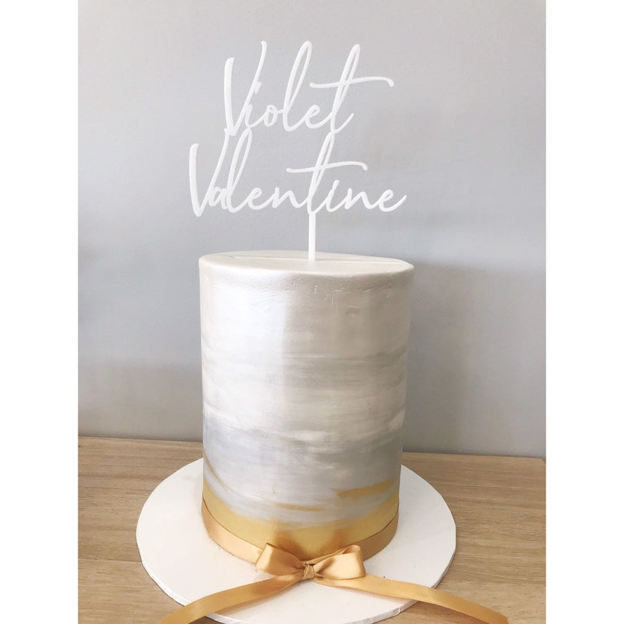 Personalised Acrylic Cake Topper - Aston Blue