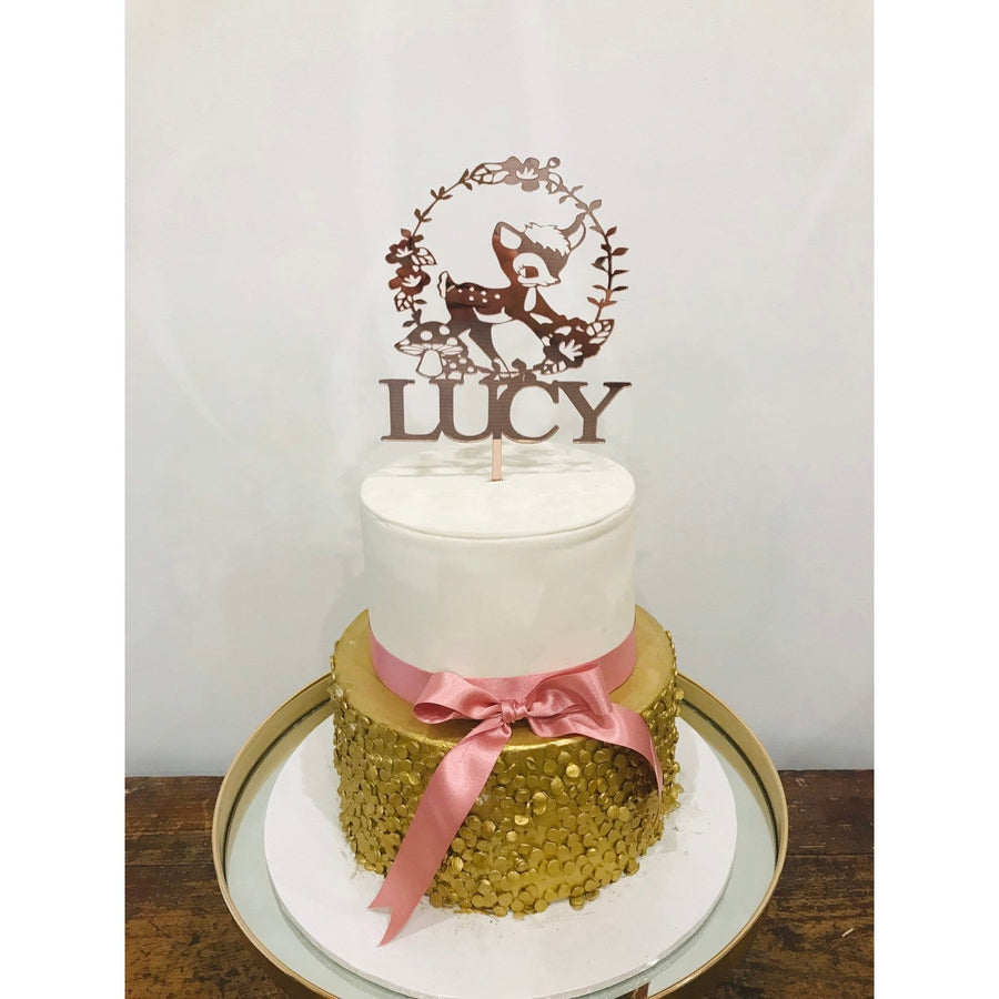 Fawn Acrylic Cake Topper - Aston Blue