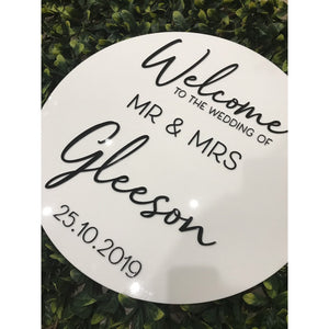 Personalised Wedding welcome Sign - Aston Blue