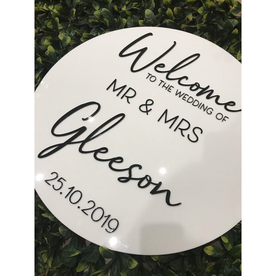 Personalised Wedding welcome Sign - Aston Blue