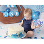 Personalised One Cake topper - Aston Blue