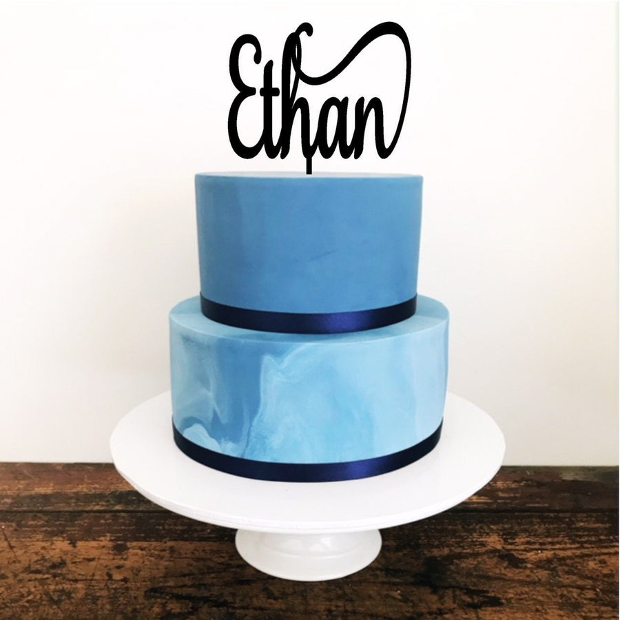 Custom Acrylic Cake Topper - Aston Blue
