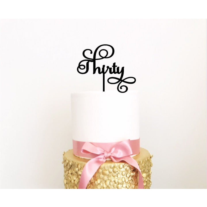 Thirty Acrylic Cake Topper - Aston Blue