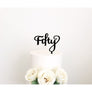 Fifty Cake Topper - Aston Blue
