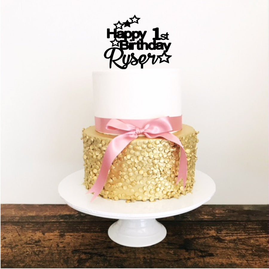 Custom Star Cake Topper - Aston Blue