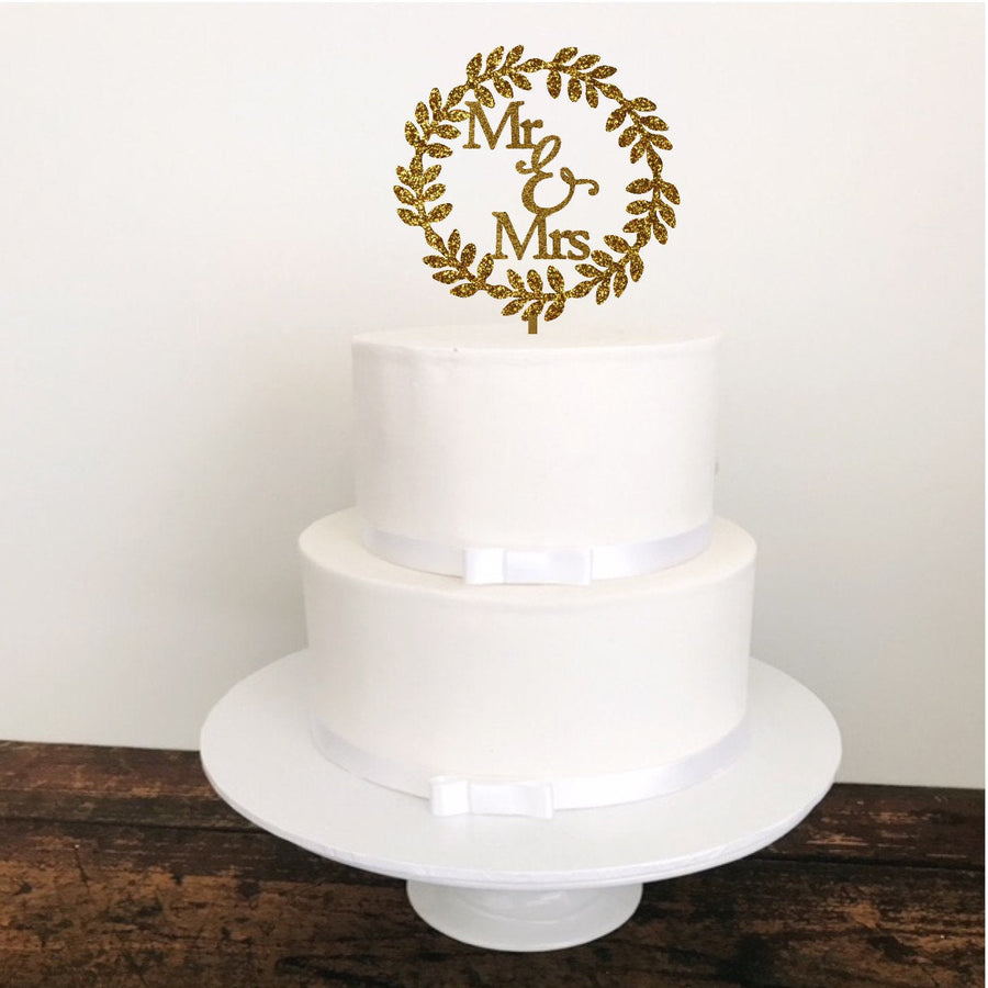 Mr and Mrs Cake Topper - Aston Blue