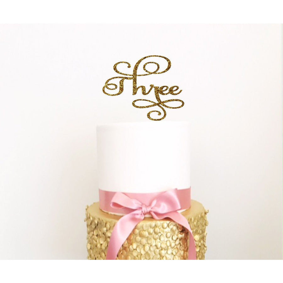 Custom Three Cake Topper - Aston Blue