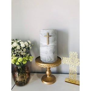 Cross Acrylic Cake Topper - Aston Blue