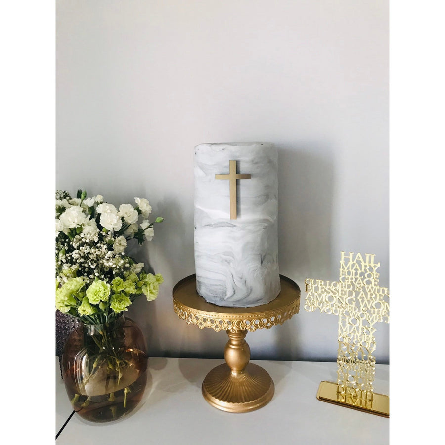 Cross Acrylic Cake Topper - Aston Blue