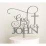 God Bless Acrylic Cake Topper - Aston Blue