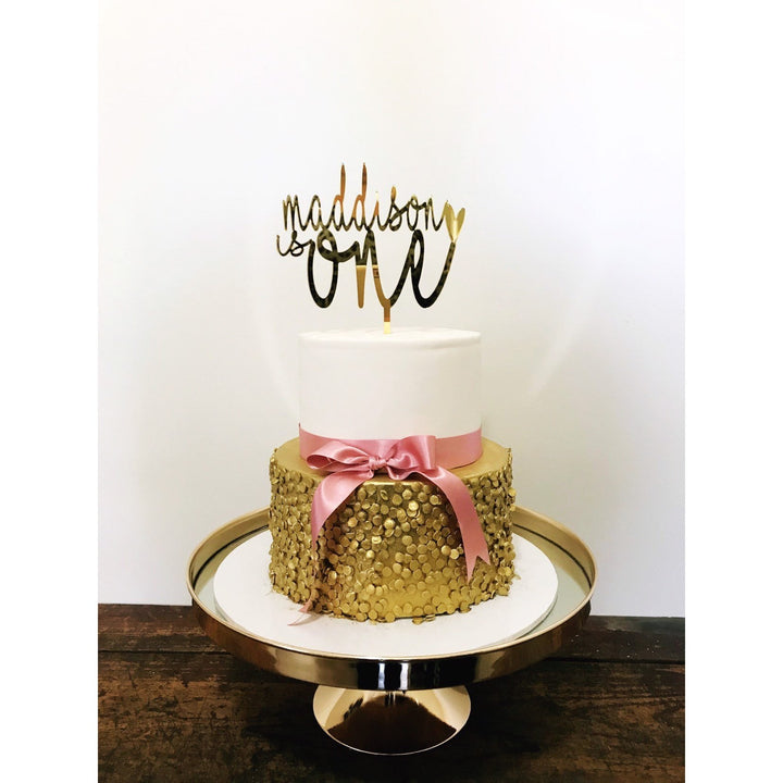 Personalised One Cake topper - Aston Blue