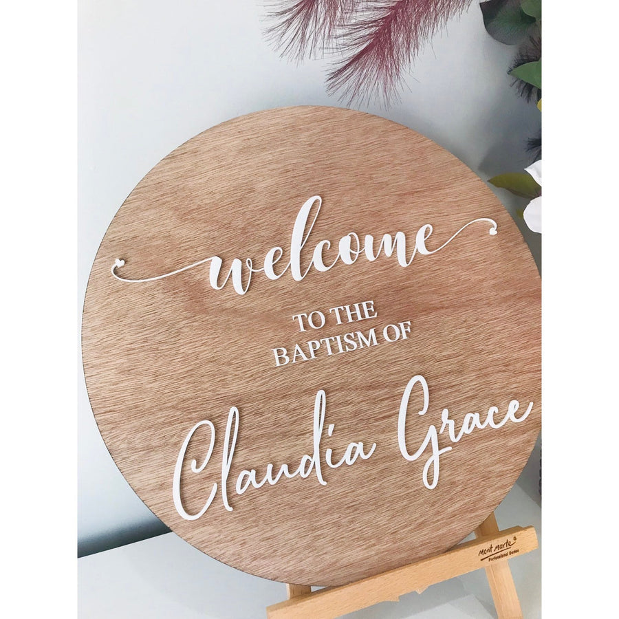 Personalised Baptism Sign - Aston Blue