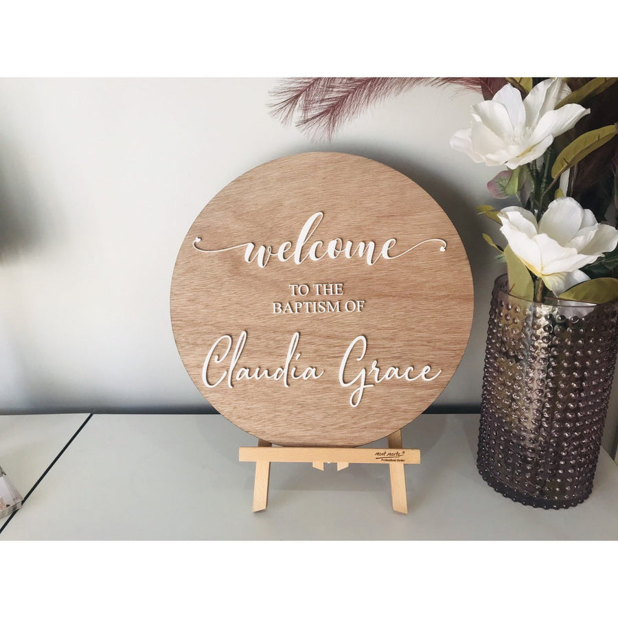 Personalised Baptism Sign - Aston Blue