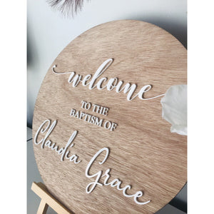 Personalised Baptism Sign - Aston Blue