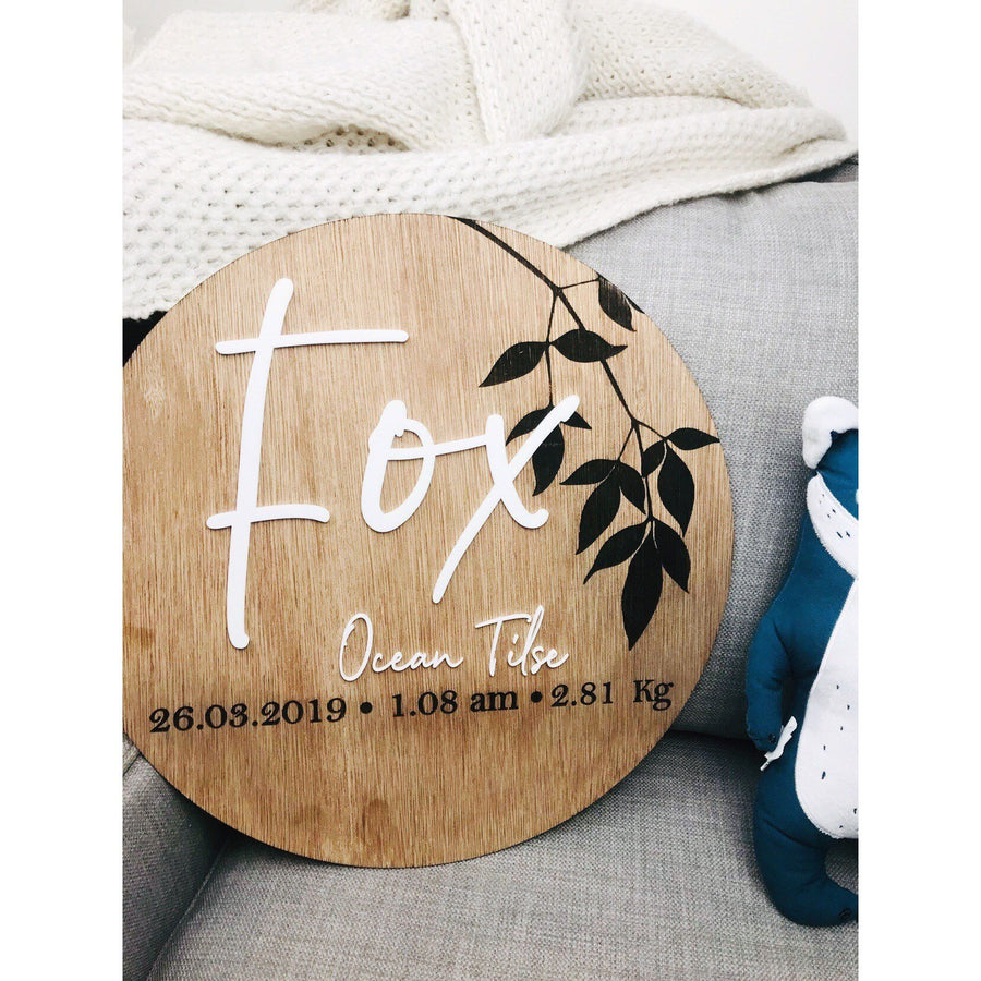 Birth Story Sign - Aston Blue