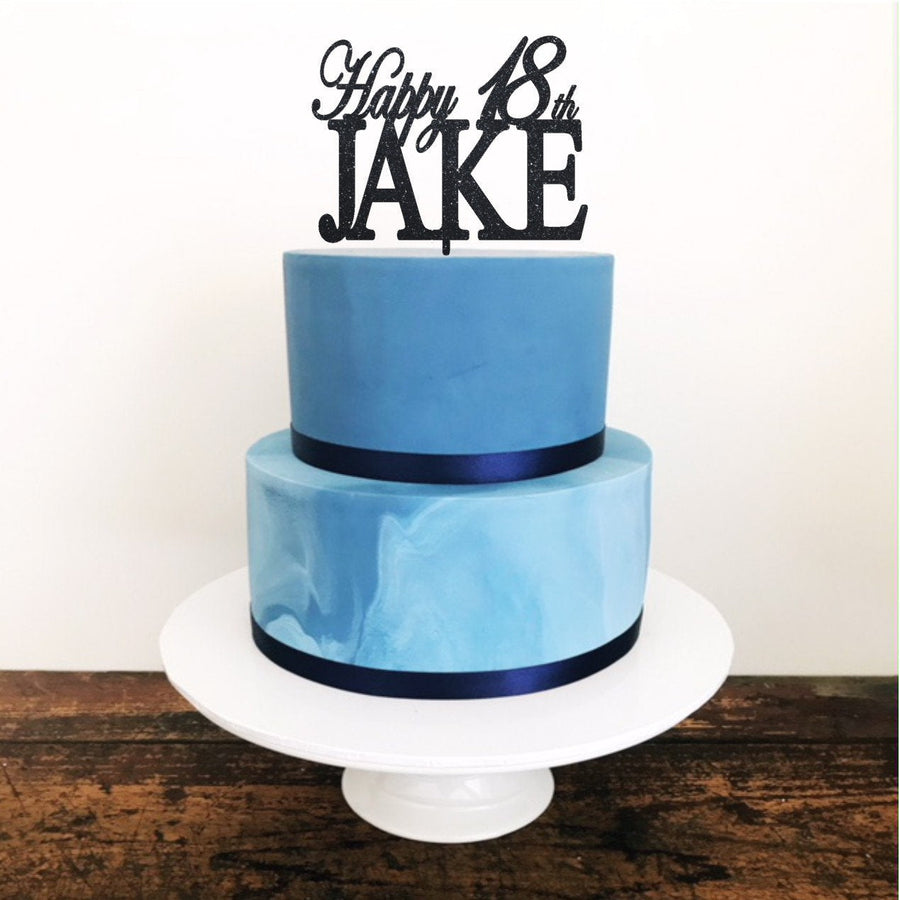 Eighteen Cake Topper - Aston Blue