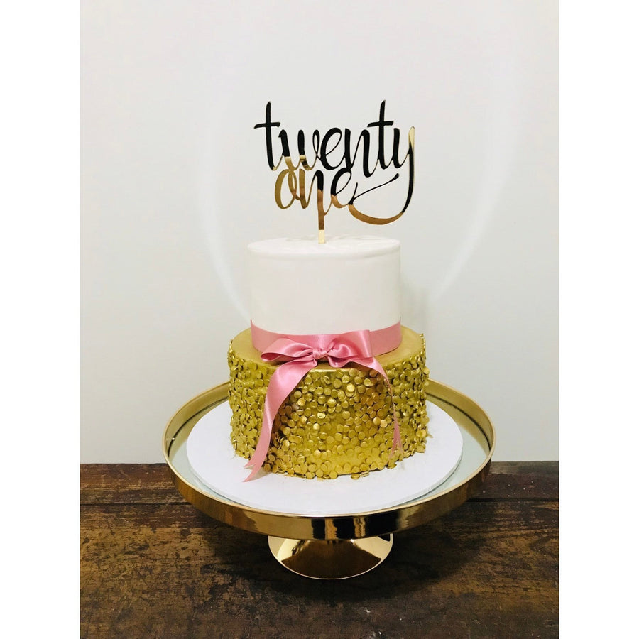 Twenty One Acrylic Cake Topper - Aston Blue