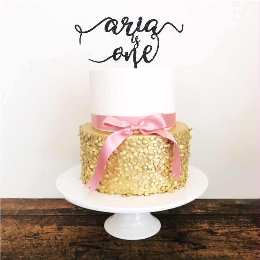 Personalised One Cake topper - Aston Blue