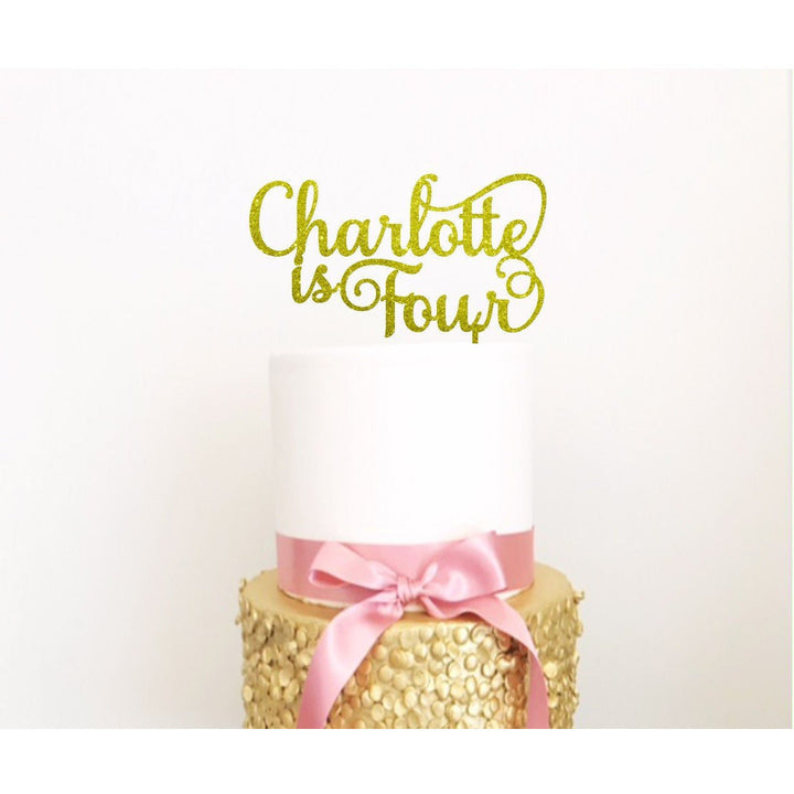 Four Acrylic Cake Topper - Aston Blue