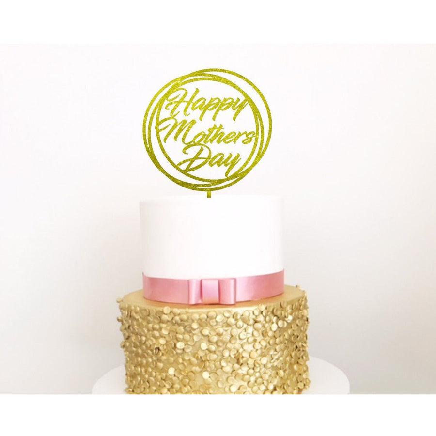 Happy Mothers Day Acrylic Cake Topper - Aston Blue