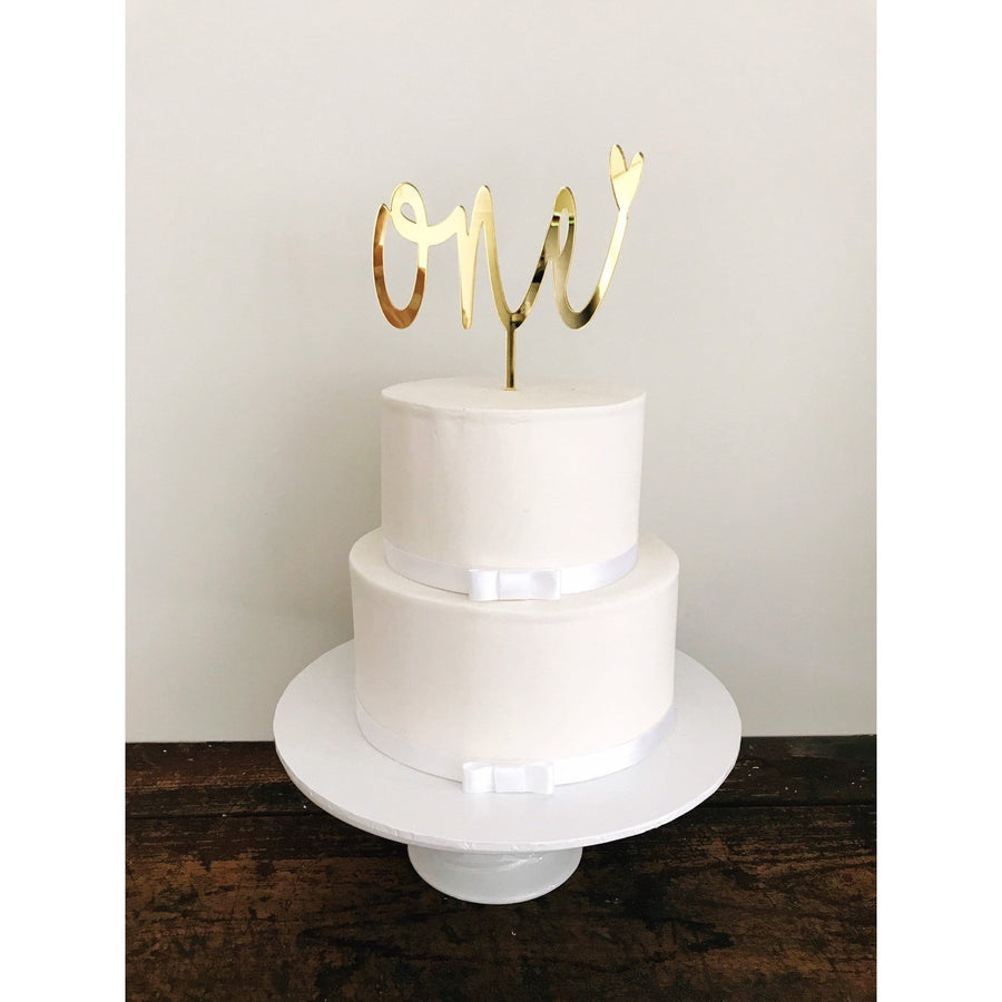 One Cake topper - Aston Blue