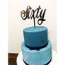 Sixty Acrylic Cake Topper - Aston Blue