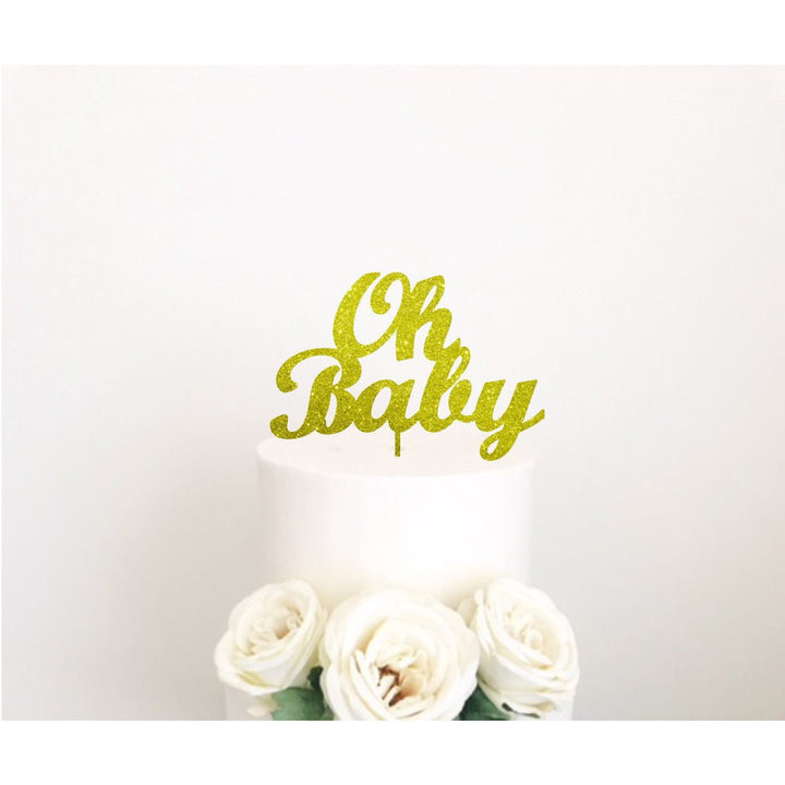 Oh Baby Cake Topper - Aston Blue