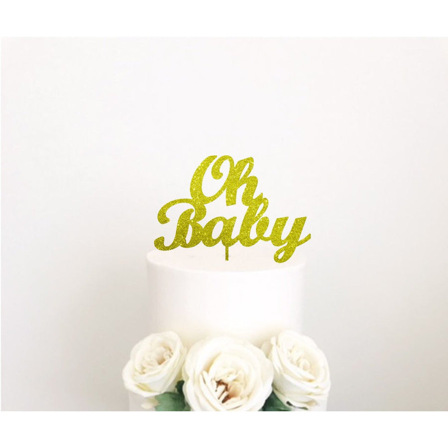 Oh Baby Cake Topper - Aston Blue