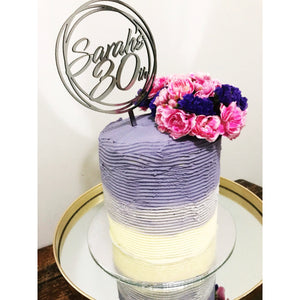 Thirty Acrylic Cake Topper - Aston Blue