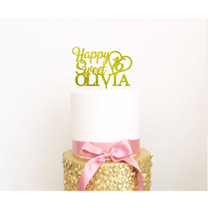 Sweet Sixteen Acrylic Cake Topper - Aston Blue