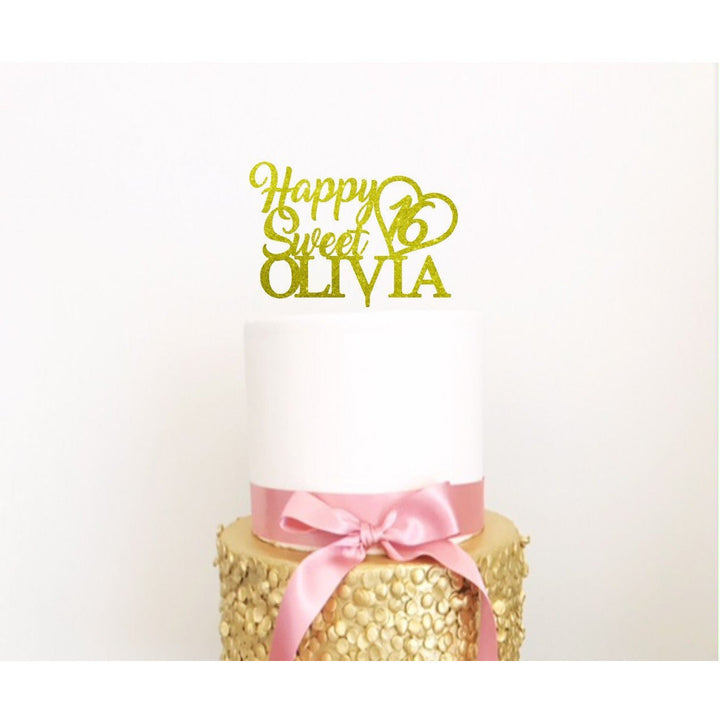 Sweet Sixteen Acrylic Cake Topper - Aston Blue