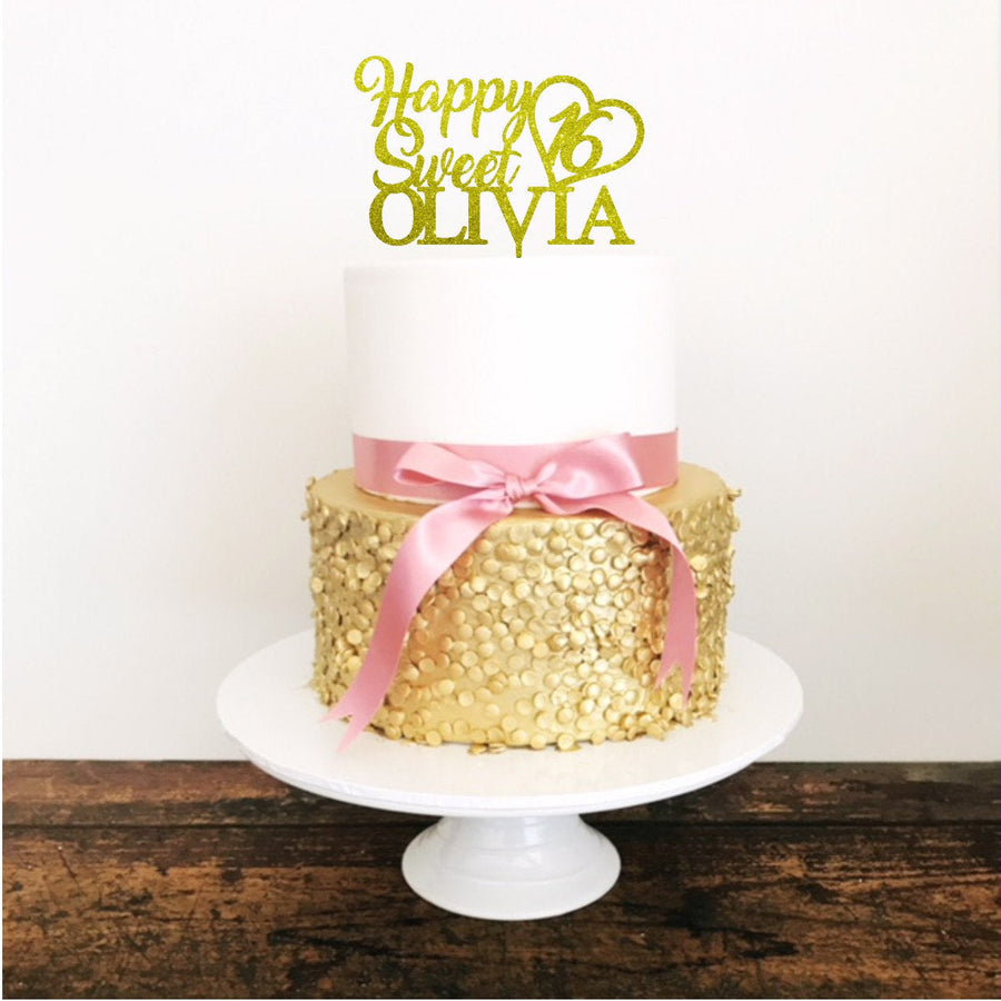 Sweet Sixteen Acrylic Cake Topper - Aston Blue