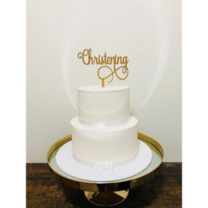 Christening Acrylic Cake Topper - Aston Blue