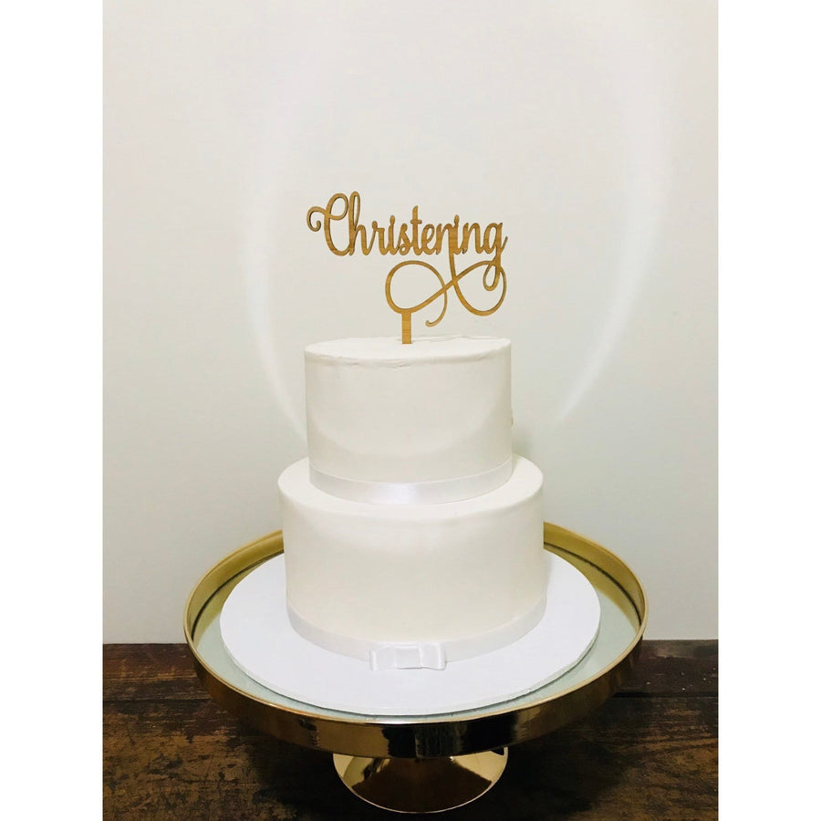 Christening Acrylic Cake Topper - Aston Blue