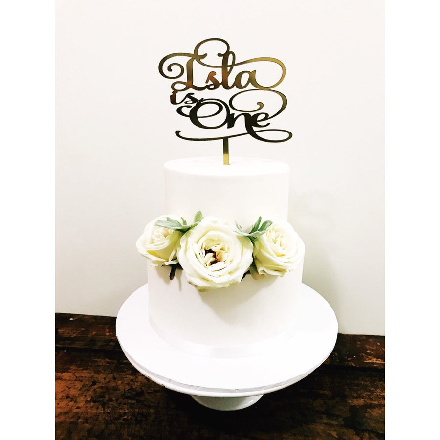 Personalised One Cake topper - Aston Blue