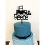 Personalised Bulldozer Acrylic Cake Topper - Aston Blue