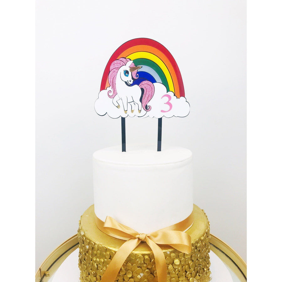 Unicorn Acrylic Cake topper - Aston Blue