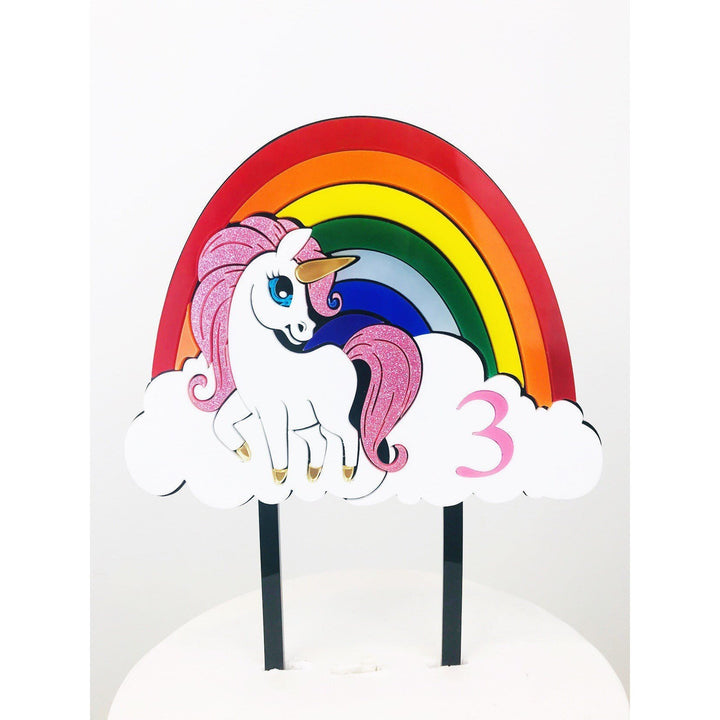 Unicorn Acrylic Cake topper - Aston Blue