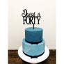 Forty Acrylic Cake Topper - Aston Blue