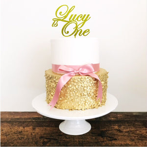 Personalised One Cake topper - Aston Blue