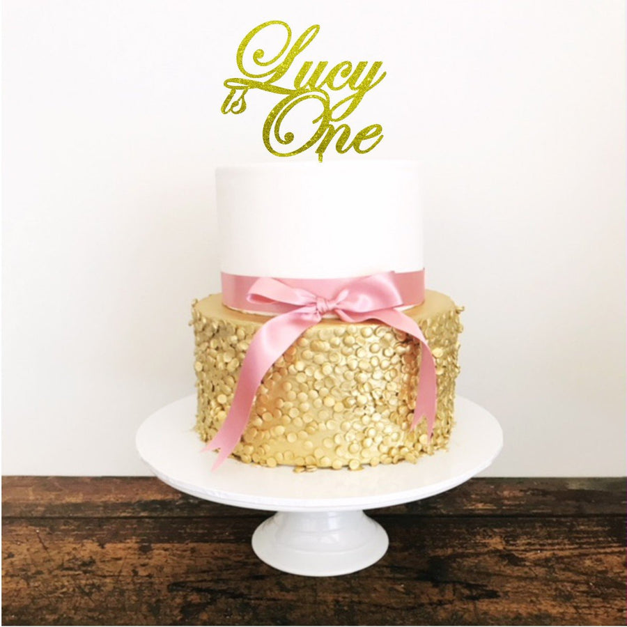 Personalised One Cake topper - Aston Blue