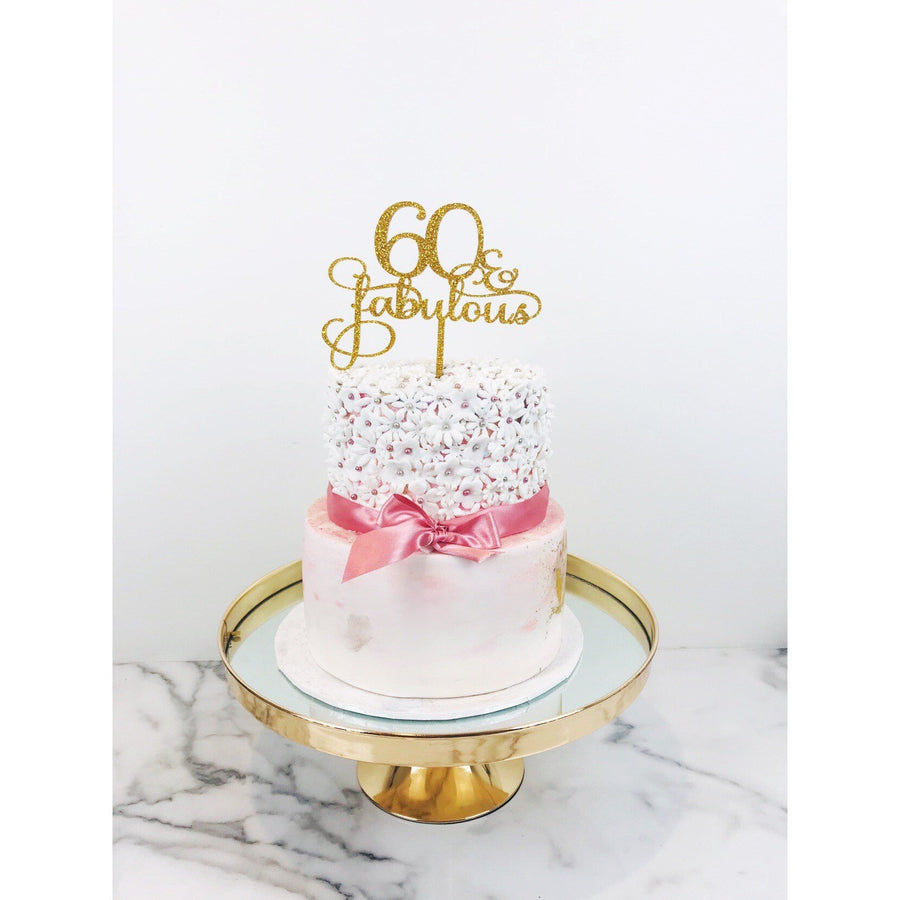 Sixty and Fabulous Cake Topper - Aston Blue