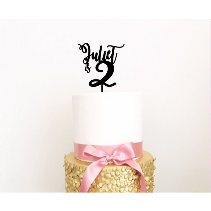 Two Acrylic Cake Topper - Aston Blue