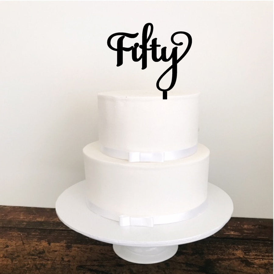 Fifty Cake Topper - Aston Blue