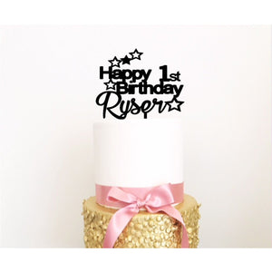 Custom Star Cake Topper - Aston Blue
