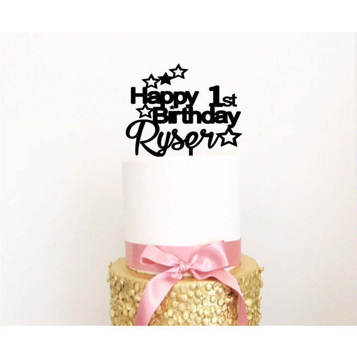 Custom Star Cake Topper - Aston Blue