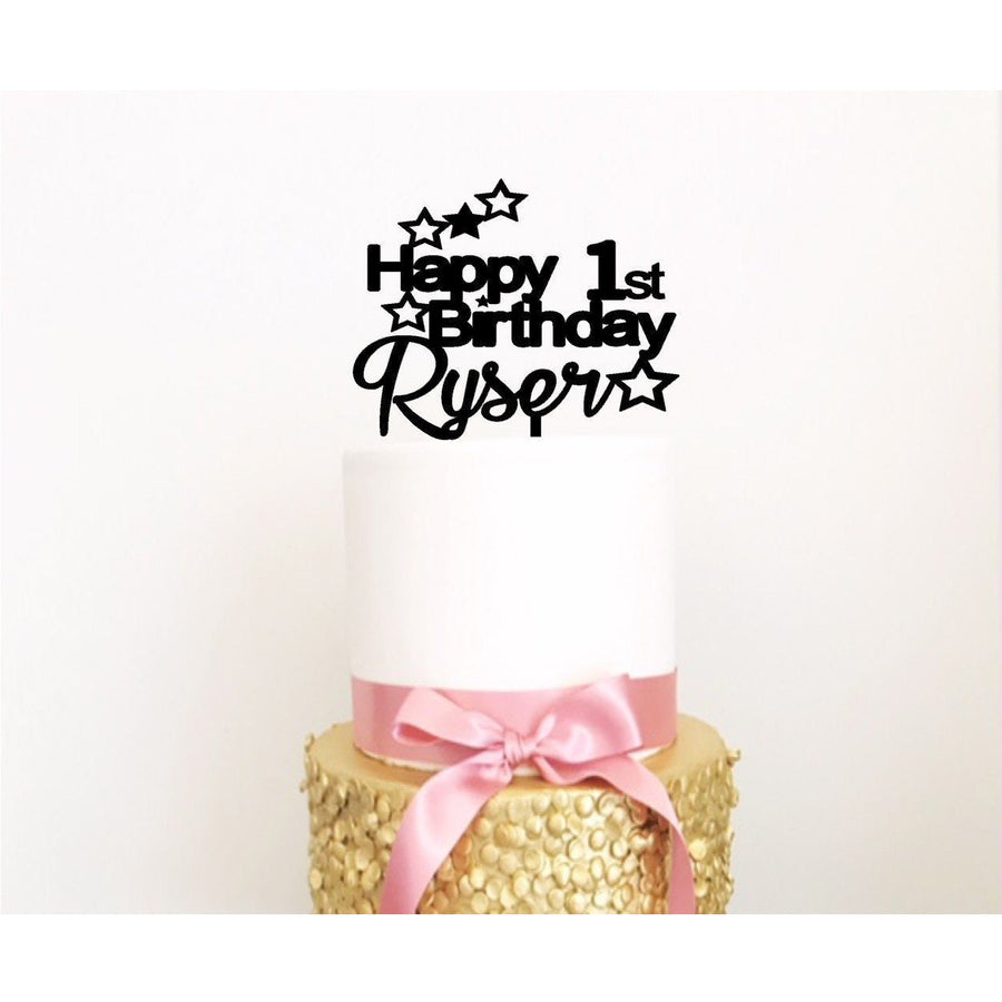 Custom Star Cake Topper - Aston Blue