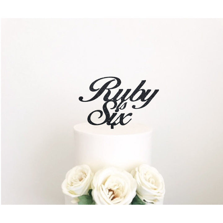 Six Acrylic Cake Topper - Aston Blue