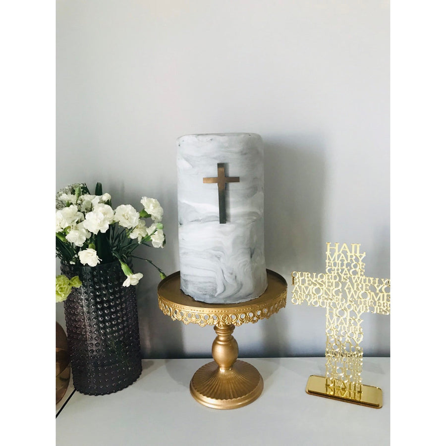 Cross Acrylic Cake Topper - Aston Blue